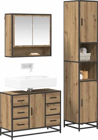 vidaXL Σετ Επίπλων Μπάνιου 3 pcs Artisan Oak Επεξεργασμένο ξύλο
