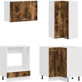 vidaXL Μονάδα κουζίνας LYON 8 pcs Καπνισμένο Ξύλο Δρυός