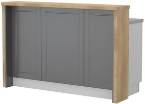 Πάγκος νησίδας Tahoma-Μήκος: 150 εκ.-Γραφίτης-Nebraska Oak