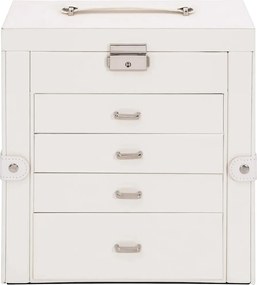 vidaXL Κοσμηματοθήκη 5 Επιπέδων με καθρέφτη Κλειδώσιμο Λευκό