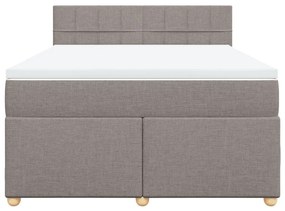 vidaXL Κρεβάτι Boxspring με Στρώμα Taupe 140x200 εκ. Υφασμάτινο