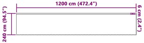 vidaXL Κουρτίνα Δαντέλας με κουρτίνες Λευκό 240 x 1200 εκ Πολυεστέρας