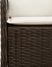 vidaXL Σετ Τραπεζαρίας Κήπου 5 Τεμαχίων Καφέ Συνθ. Ρατάν με Μαξιλάρια