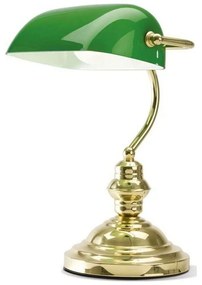 Φωτιστικό Γραφείου 4806 V 1XE14 40W Φ10cm 15x25cm Green-Gold Perenz