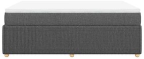 vidaXL Κρεβάτι Boxspring με Στρώμα Σκούρο Γκρι 160x200 εκ Υφασμάτινο