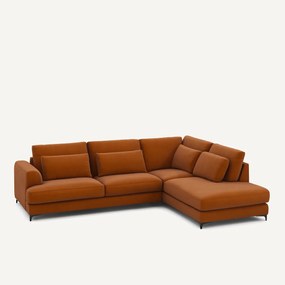 Γωνιακός καναπές-κρεβάτι, δεξιός, λινό βελούδο, Marsile