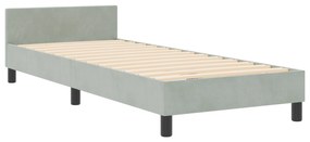 vidaXL Κρεβάτι από Βελούδο σε Ανοιχτό Γκρι 80x200 cm