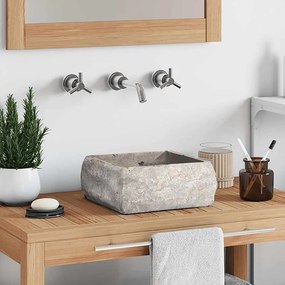vidaXL Νιπτήρας Γκρι 30 x 30 x 13 εκ. Μαρμάρινος