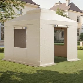 VEVOR Winter Gazebo Cover Fits 3.05 x 3.05 m Hardtop Gazebos, All-Weather Double-Tiered Gazebo Cover with Sidewalls &amp; Windows, High-Density PE Enclosed Storage Shelter Covers, Gazebos not Included