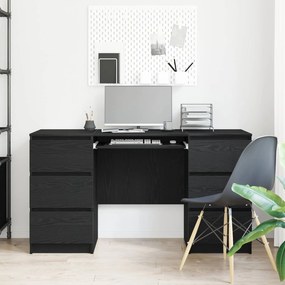 vidaXL Γραφείο Μαύρη Οξυά Επεξεργασμένο Ξύλο 140 x 50 x 76 εκ.