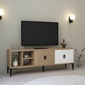 Έπιπλο Τηλεόρασης Δρυς / Λευκό DEDAO 150x35x18