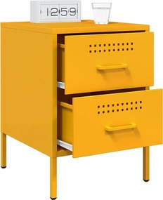 vidaXL Κομοδίνο Μουσταρδί 36x39x50,5 εκ. από Χάλυβα