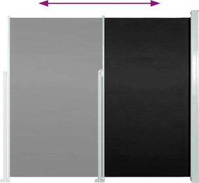 vidaXL Σκίαστρο Πλαϊνό Συρόμενο Μαύρο 120 x 300 εκ.