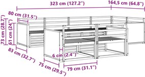vidaXL Σειρά Καναπέ Εξωτερικού 7 pcs Φυσικό