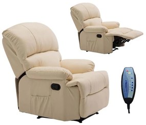 Πολυθρόνα Massage Space Pu Μπεζ 88x93x102 cm Τεχνόδερμα