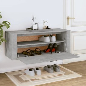 vidaXL Παπουτσοθήκη Γκρι Σκυροδέματος 100x35x38 εκ. Επεξεργασμένο Ξύλο