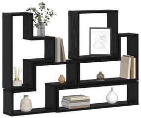 vidaXL Κύβος Τοίχου Μαύρη δρυς 96 x 12 x 64 εκ. Επεξεργασμένο ξύλο