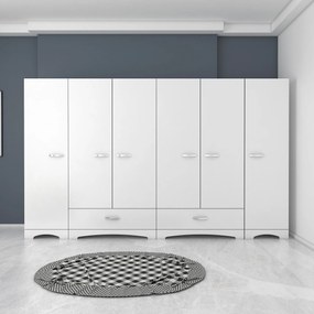 Εξαφυλλη Ντουλαπα Λευκο F4 47.6x243x181