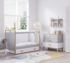 Συρταριέρα  Baby Mino  Γκρι-Λευκό + Φυσικό χρώμα  MI-1201  88x44x80εκ. Cilek