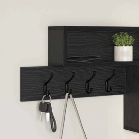 vidaXL Τοίχου Κρεμάστρα με ράφι Μαύρη δρυς 100 x 12 x 43.5 εκ