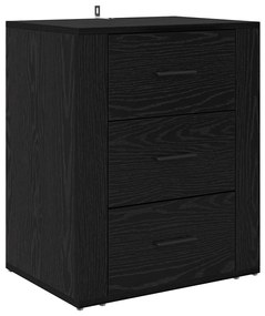vidaXL Κομοδίνο Μαύρη δρυς 50 x 36 x 60 εκ Επεξεργασμένο ξύλο