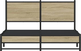 vidaXL Σκελετός Κρεβ. Χωρίς Στρώμα Sonoma Δρυς 140x200 εκ. Μεταλλικό