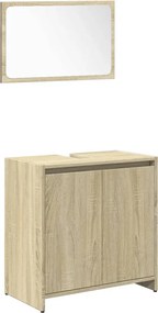 vidaXL Σετ Επίπλων Μπάνιου 4 Τεμαχίων Sonoma Δρυς Επεξεργασμένο Ξύλο