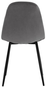 Καρέκλα LEONARDO Βελούδο Γκρί 45x53x85Υ εκ. 4αδα 45x53x85 εκ.