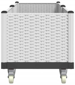 Ζαρντινιέρα Κήπου με Ροδάκια Λευκό 160x50x54 εκ. Πολυπροπυλένιο - Λευκό