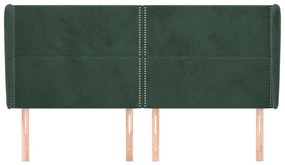 Κεφαλάρι με Πτερύγια Πράσινο 203x23x118/128 εκ. Βελούδινο 3117885