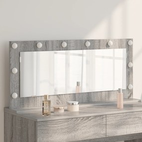 vidaXL Καθρέφτης Vanity με LED Φώτα Γκρι Σομπάνα 100x45x18 εκ