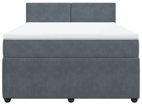 ΚΡΕΒΑΤΙ BOXSPRING ΜΕ ΣΤΡΩΜΑ ΣΚΟΥΡΟ ΓΚΡΙ 140X200 ΕΚ. ΒΕΛΟΥΔΙΝΟ 3290053