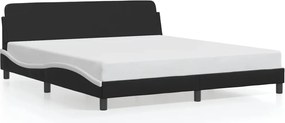 vidaXL Πλαίσιο Κρεβατιού Dover Μαύρο/Λευκό 180x200εκ.Συνθ. Δέρμα