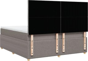 vidaXL Κρεβάτι Boxspring με Στρώμα Taupe 180x200 εκ. Υφασμάτινο