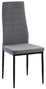 Καρέκλα ArteLibre ROSE Γκρι/Μαύρο Βελούδο 53x39x96cm-14320025