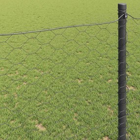 vidaXL Φράχτης Εξαγώνου Γκρι 1,5 x 10 m PVC