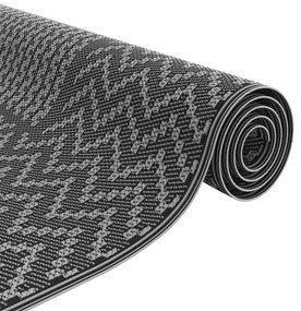 vidaXL Χαλί εξωτερικού χώρου Μαύρο και γκρι 250 x 300 cm PP