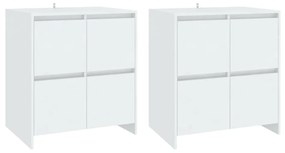 vidaXL Ντουλάπια 2 τεμ. Λευκά 70 x 41 x 75 εκ. από Επεξ. Ξύλο