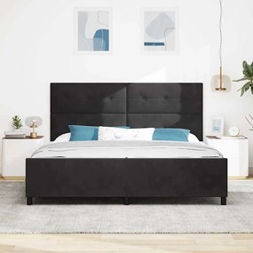 vidaXL Σκελετός Κρεβατιού με κεφαλάρι Μαύρο 200 x 200 cm Βελούδο