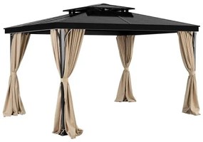 VEVOR Gazebo Privacy Curtain 12&#039; x 10&#039; x 7.3&#039; Waterproof Gazebo Curtains Khaki