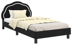 vidaXL Κρεβάτι Παιδικής Κρεβατοκάμαρας με Κεφαλάκι Μαύρο 90 x 190 cm