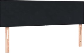 vidaXL Κρεβάτι Boxspring με Στρώμα Μαύρο 160x210 εκ. Βελούδινο