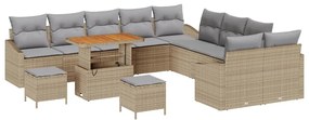 vidaXL Σετ Καναπέ Κήπου 13 pcs Μπεζ, Ανοιχτό Γκρι 100 x 100 x 71 cm
