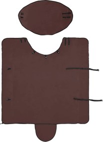 vidaXL Σαμάρι Ίππου Πλήρης Σκούρος Καφέ Πολυεστέρας