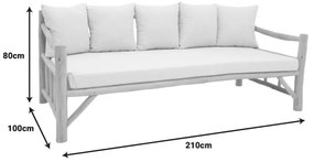 Καναπές Roziana φυσικό teak ξύλο 210x100x80εκ 210x100x80 εκ.