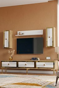 Stewehome Σετ μοντέρνας σύνθεσης τηλεόρασης με ράφι 180x30x41 cm
