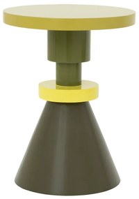 Βοηθητικό Τραπέζι Gjeng - Mango Wood Βαθύ Πράσινο - Κίτρινο Ø 30 x 41 CM Urban Nature Culture Amsterdam