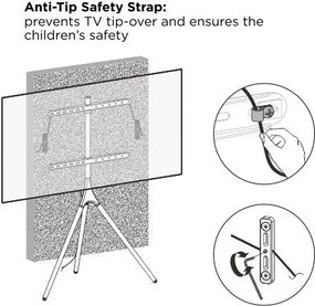 POWERTECH βάση τηλεόρασης δαπέδου PT-1400, 45-65", έως 32kg