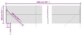vidaXL Συρματόπλεγμα Περίφραξης Ανθρακί 2 x 10 μ.