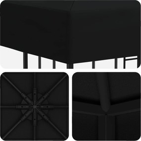 vidaXL Κιόσκι 3 x 3 m Μαύρο Πολυεστέρας και Χάλυβας 190 gsm